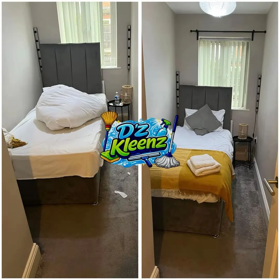 D’Z Kleenz before and after — Bedroom guest-ready