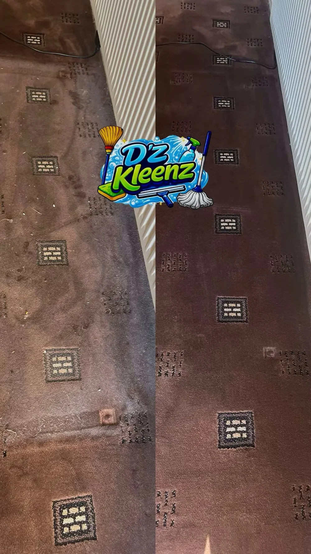 D’Z Kleenz carpet before and after