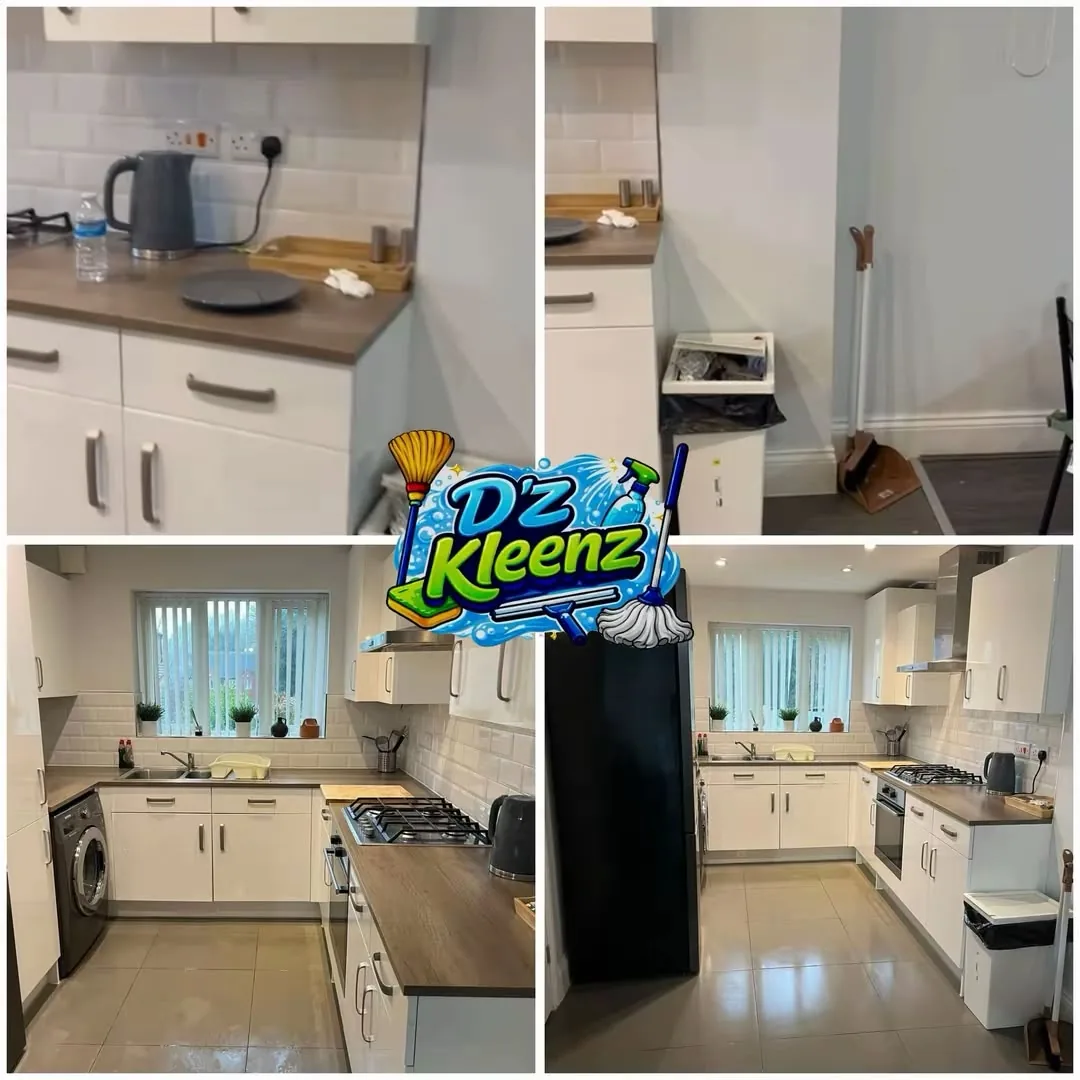 D’Z Kleenz before and after — Kitchen sparkle finish