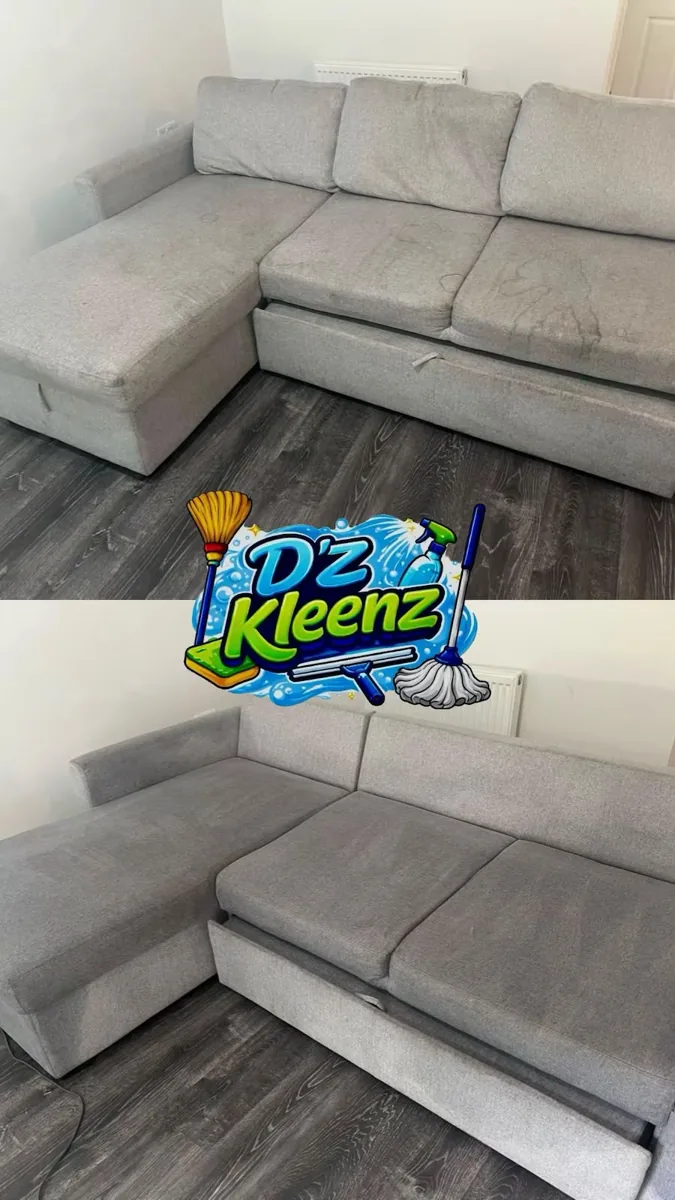 D’Z Kleenz before and after — Sofa upholstery clean
