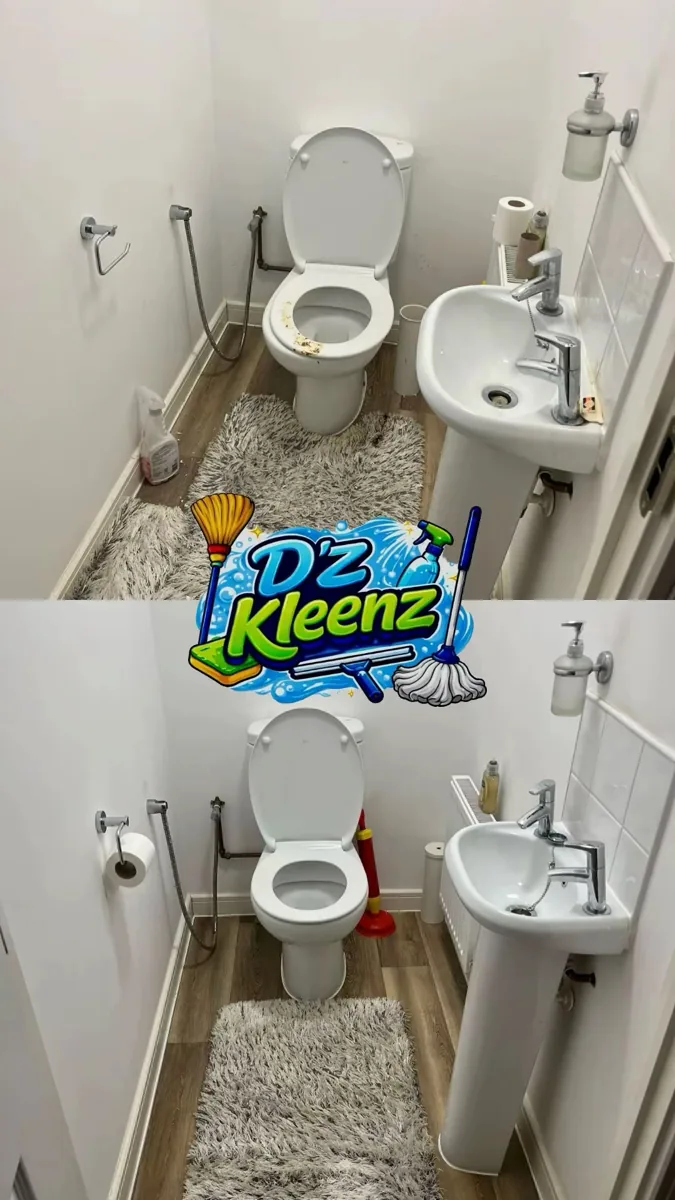 D’Z Kleenz before and after — WC scrubbed sanitised